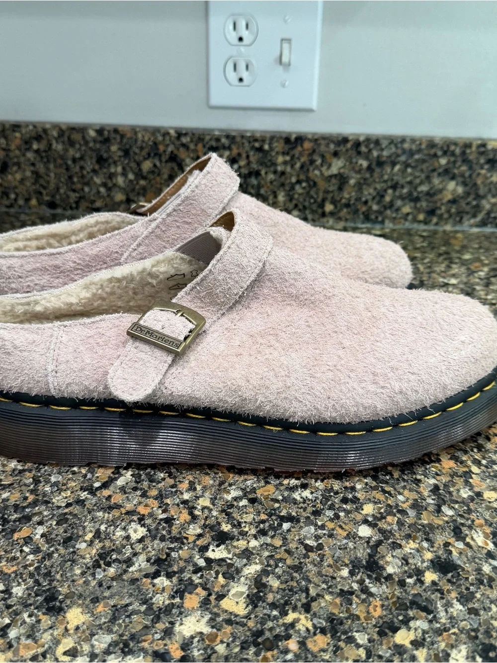 Dr. Martens mens isham Suede Slip-On Clog 12